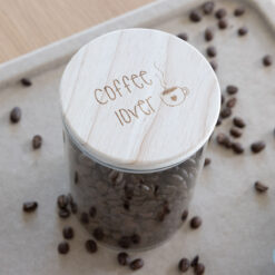 Aufbewahrung Kaffeebohnen Glas Holzdeckel