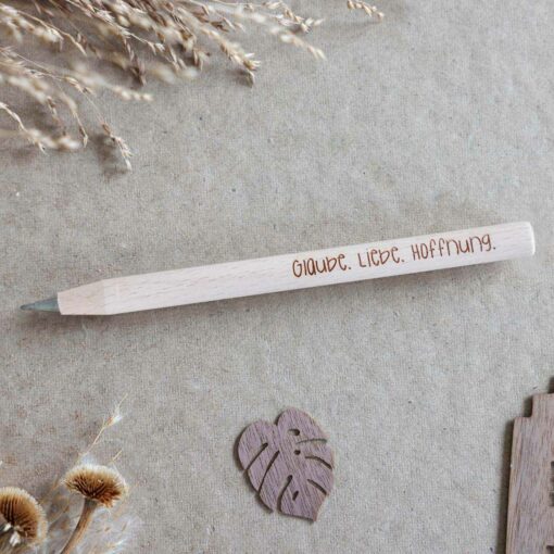Kugelschreiber Holz Glaube Liebe Hoffnung