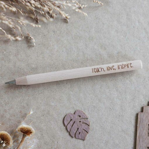 Kugelschreiber Holz Teach, love, inspire.