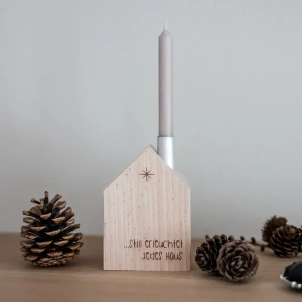 Dekohaus mit Kerze Still erleuchtet jedes Haus - Holz – Bild 4