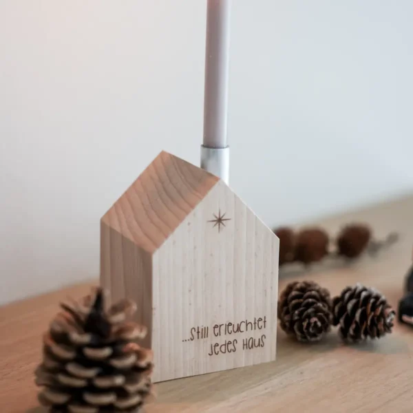 Dekohaus mit Kerze Still erleuchtet jedes Haus - Holz – Bild 2