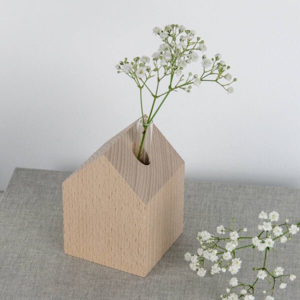 Dekohaus Holz mit Vaseneinsatz – Bild 8