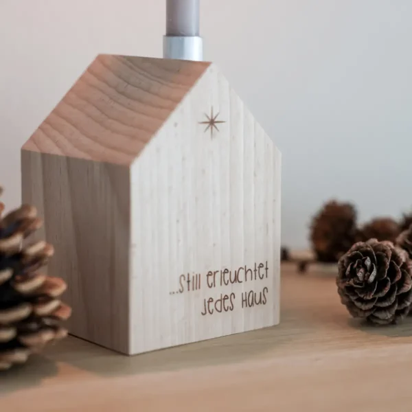 Dekohaus mit Kerze Still erleuchtet jedes Haus - Holz – Bild 3