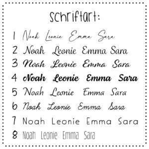 Lineale Einschulung personalisiert Schriften