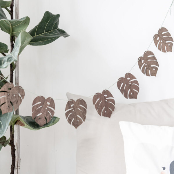 Holzgirlande Monstera