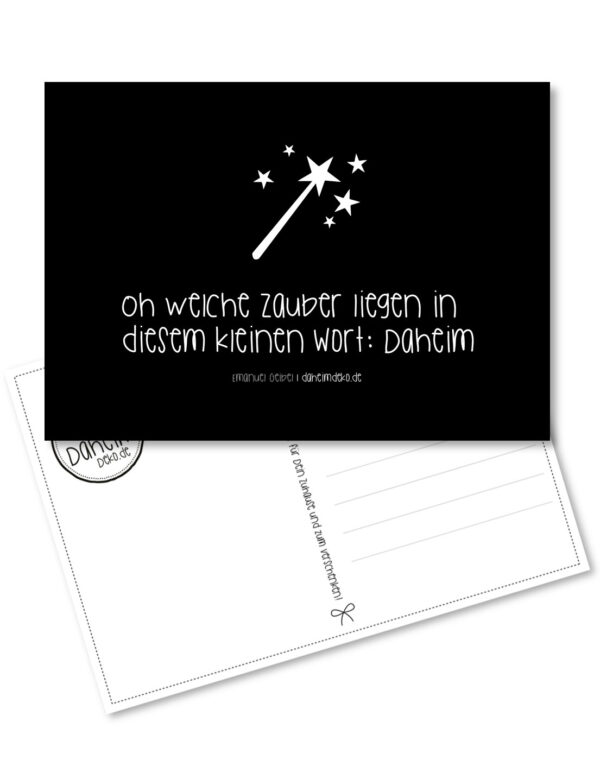 Postkarte "Oh welche Zauber liegen in diesem kleinen Wort: Daheim" – Bild 3